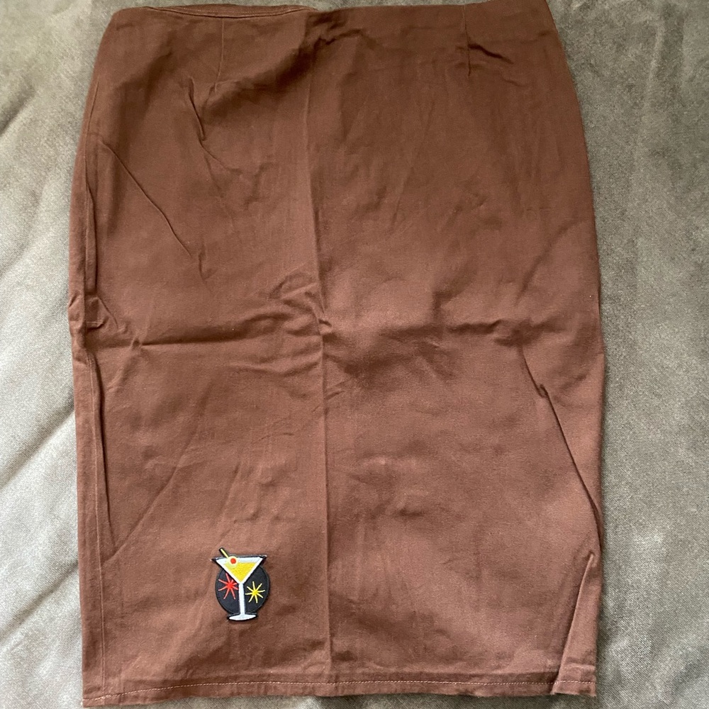 Zombie Kitten Brown Martini Pencil Skirt pinup M